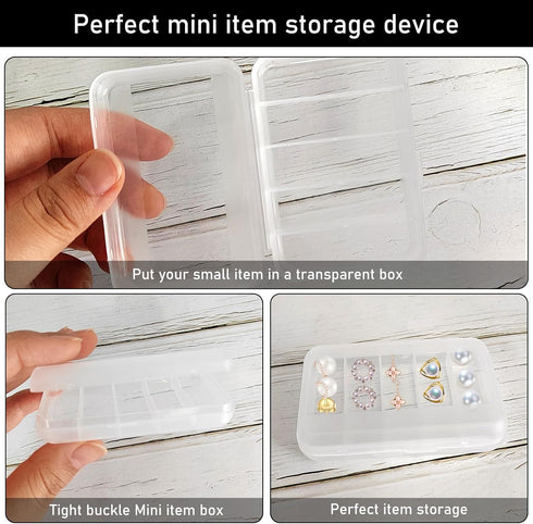 Cenbee 24 Pcs Clear Small Plastic Storage Containers Anti Oxidation Transparent Jewelry Holder for Item Craft,Beads,Pills,Ear Studs,Necklaces,Ring...