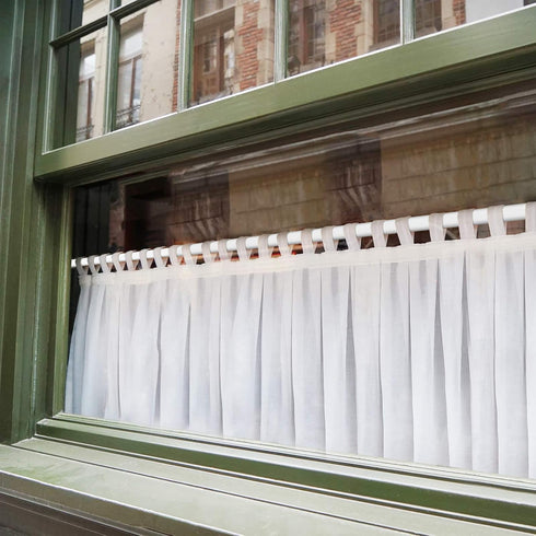 Jetec 4 Pieces Extendable Curtain Rod Cupboard Bars Tensions Adjustable Plastic Curtain Rod with 10 Pieces Self Adhesive Hooks for Home Bathroom H...