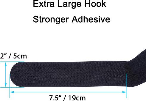 Extra Large 4 Pack 2 x 48 Inches Hook and Loop Strap, Reusable Fastening Cable Tie Down Straps by Wisdompro - Reusable, Durable Functional Cinch C...