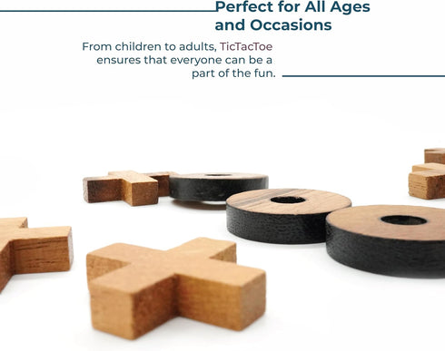BSIRI Tic Tac Toe Wooden Board Games (Only X-O Pieces)- Unique Gifts, Fun Gifts for Kids and Adults and Use as Living Room Rustic Table Decor Idea...