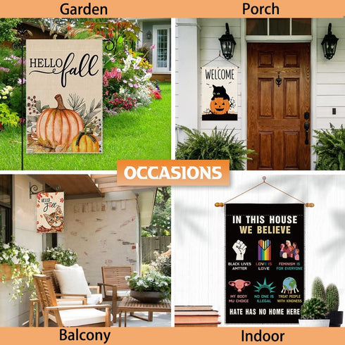 Together We Rise Lift Each Other Up Welcome Garden Flag Yard Outdoor Farmhouse Decorations Waterproof Double Sided Printing 12x18 In, LGBTQ Rights...