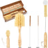 Bottle and Straw Brush Cleaning Set - Ergonomic & Plastic Free Bamboo Bottle Brush, All in One Bottle Cleaning Set, Sturdy Eco Friendly Water Bott...