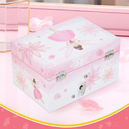 Girl's Gift Music Box with Spinning Ballerina,Fairy Design Musical Jewelry Box for Kids Jewel Storage,Toys for Girls...
