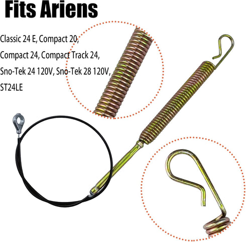 06900438 Auger Cable for Ariens Classic 24 E, Compact 20 24, Compact Track 24, SNO-Tek 24, SNO-Tek 28 120V ST24 Snow Blowers...
