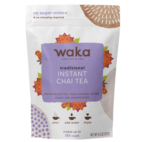 Waka Tea, Traditional Masala Chai Instant Tea, No Sugar or Milk Added and Vegan, 100% Natural Spices and Premium Indian Instant Tea, No Steeping R...