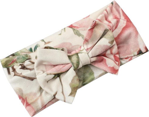 Galabloomer Newborn Receiving Blanket Headband Set Baby Flower Swaddle (vintage flower)...