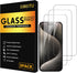 SIBEITU 3 Pack Screen Protector for iPhone 15 Pro Max, 6.7 Inch Tempered Glass Full Coverage HD Clear 9H Hardness, Scratch Resistent, Easy Install...