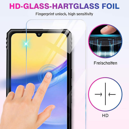 for Samsung Galaxy A15 Case with Screen Protector, Military Grade Rugged Shockproof Heavy Duty Shell A15 5G Protective Cover for Samsung A15 Magne...