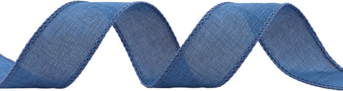 VATIN Linen Wired Ribbon,1-1/2 Inch X 10 Yard,Denim Blue Burlap Wired Ribbon for Big Bow Crafts,Wreaths, Christmas Tree Decoration,Gift Wrapping...