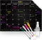 Black Magnetic Calendar for Refrigerator - Dry Erase Calendar for Fridge – For Family, Kids, Workout, Menu Planner – 12 x 16in - Includes 4 Marker...