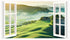 Mountain View Wall Stickers 3D Fake Window Wall Stickers Nature Scenery Wall Stickers Murals Removable Landscape Wall Decals Peel and Stick Remova...