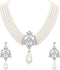 EVER FAITH 1920s Gatsby Jewelry Set for Party, Crystal Simulated Pearl Vintage Inspired Chandelier Necklace Earrings Sets for Woman...