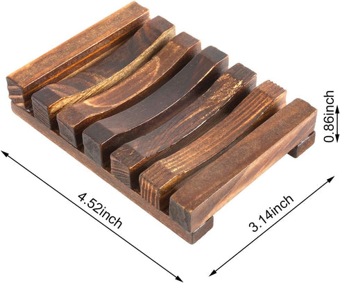 6 Pack Home Bathroom Wooden Soap Case Holder Natural Wood Hand Craft Soap Dish Sponge Holder for Soap Sponges, Scrubber...