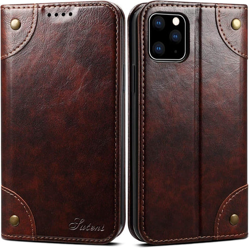 Compatible with iPhone 11 Leather Case, SINIANL for iPhone 11 Wallet Folio Case Book Design Magnetic Closure with Stand and ID Holder Credit Card ...