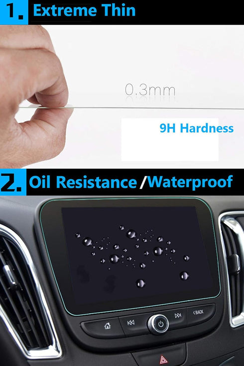 TTCR-II Tempered Glass Screen Protector 8-Inch Compatible with Chevrolet Malibu Premier 2016-2025, LS/RS 2019-2025, for Equinox Premier 2018-2024,...