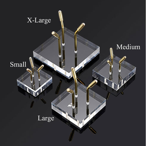 Hipiwe Gold Metal Arm Display Stand Easel with Acrylic Base Decorative Display Easel Holder for Sphere Crystal Ball Eggs Mineral Geodes Rock Seash...