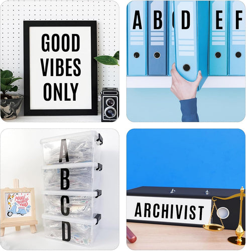 400 Pieces Black Letter Stickers 24 Sheets Large Letter Stickers 2.5 Inch Self Adhesive Number Alphabet Stickers Waterproof for Bulletin Board Let...