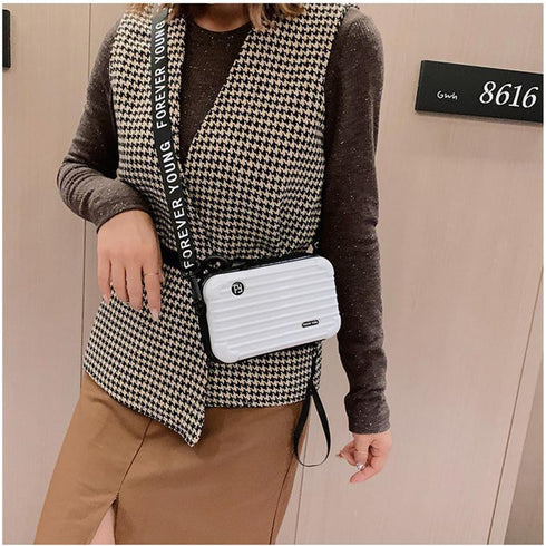 WANLIAN Hard Shell Cosmetics Case, Bag for Toiletry, Water resistant Crash Proof, Hard Shell Mini Crossbody Bag, Mini Wrist Bag Purse, Ladies Part...