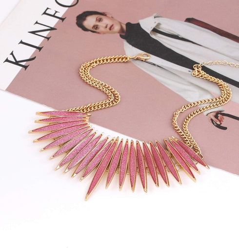 MOLOCH Sparkling Druzy Leaf Choker Necklace Fashion Gold-Tone Collar Necklace Bib Statement Chunky Tribal Necklace Woman Jewelry...