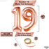 KatchOn, Giant Rose Gold 19 Balloon Number - 40 Inch | 19 Birthday Balloons With Confetti Balloons | Happy 19th Birthday Decorations, 19th Birthda...