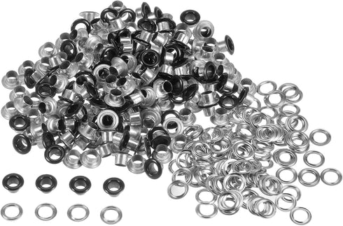 HARFINGTON 300set Grommets Kit Metal Eyelets 4.5mm 3/16" Hole Tiny Grommet with Washers for Shoes Clothes Belt Tag Bag Fabric Leather DIY Project,...