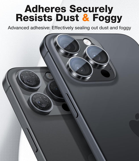 TORRAS Top-Notch LensGuard iPhone 15 Pro/iPhone 15 Pro Max Camera Lens Protector Aerospace Grade 9H Tempered Glass [1:1 Invisible Precision Fit & ...