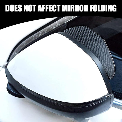 2 PCS Car Rear View Mirror Rainy Eyebrows, 6.85" x 2.28" Carbon Fiber Waterproof Side Mirror Guard, Rainwater Diversion Visor All-weather Protecti...
