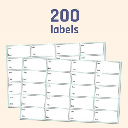 200 Pieces, 2" x 1", Removable Food Labels for Freezer Storage, Date Stickers to Write On...