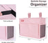 HAKACC Bedside Storage Organizer, Pink Bedside Caddy Remote Holder Hanging Bed Organizer for Home College Dorm...