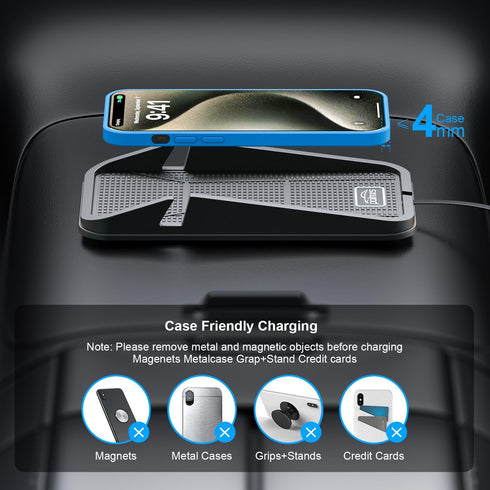 Wireless car Charger, Polmxs Fast Wireless Charger Charging pad No-Slip Wireless Phone Charger for car Cell Phone Cordless Charger Holder Wireless...