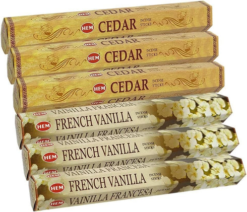 TRUMIRI French Vanilla & Cedar Incense Sticks Bundle - 6 Sets of 20 Sticks Each, 120 Count...