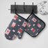 Cute Cartoon Pigs Oven Mitts and Pot Holders Sets Heat Resistant Oven Gloves with Non-Slip Surface for Reusable for Baking BBQ Cooking...
