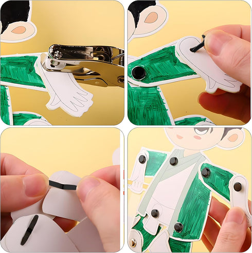 100 PCS Mini Brads Fasteners - Mini Round Head Metal Paper Fasteners for DIY Craft - Black(6mm*12mm)...