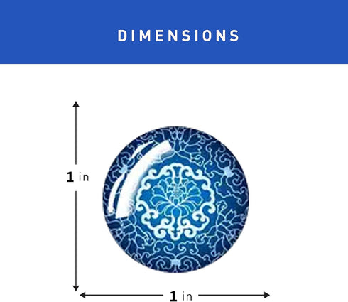 Jolitee Blue and White Chinoiserie Glass Magnets, Strong Kitchen Refrigerator Magnets, Small Decorative Magnets for Whiteboard Cabinets, Cute Frid...