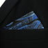 SHLAX&WING Pocket Square for Men Geometric Blue Black Silk Paisley Hanky...