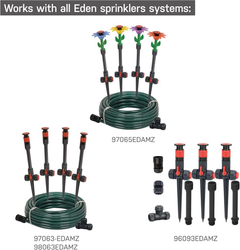 Eden DIY Garden Hose and Faucet Connector - 10-Piece Set (Model#99910), Red, Black...