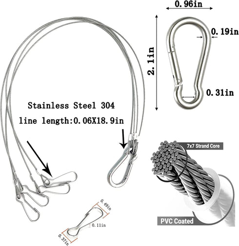 Chain for Hanging Plants, Hanging Basket Chains Replacement 4 Point 22" Heavy Duty Stainless Steel Wire to Hang Wooden Orchid Planter/Flower Pot/B...