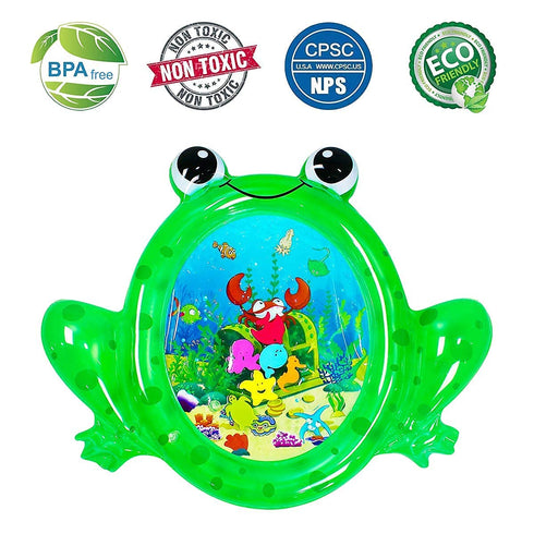Frog Baby Water mat, Tummy time Baby Toys, Inflatable Play Mat Water Cushion Baby Toys, Fun Early Development Activity Play Center for Newborn (93...