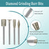 Stone Carving Set Diamond Burr Bits Compatible with Dremel, 50PCS Polishing Kits Rotary Tools Accessories with 1/8’ Shank for Carving, Engraving, ...