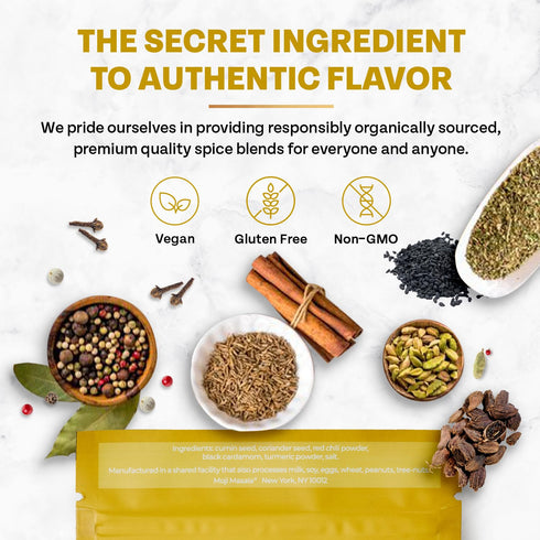 moji masala Indian Spice Kits – Dahl Masala Spice Blend – Spice Mix for Authentic Indian Food at Home – Vegan Seasoning Set for Lentils – 2-Packs ...