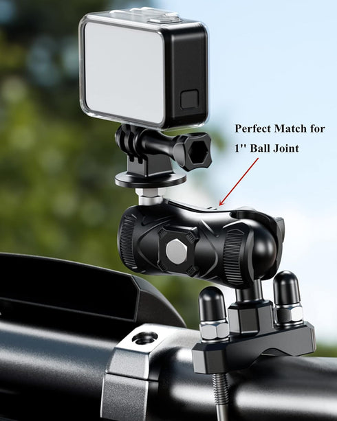 BRCOVAN Double Socket Arm High Strength Composite Short Arm Compatible with RAM Mounts B Size 1'' Ball Components & Bike Motorcycle Phone Mount Ho...