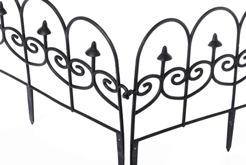 Gardenised QI003741.LB Decorative Black Vinyl Garden Patio Lawn Fence Landscape Panel Border, 24 x 13...