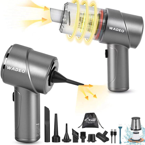 WADEO Handheld Vacuum, Cordless High Power 15000PA, 3in1 Blower, Brushless Motor, Mini Vacuum for Home, Pet & Office, Silver, Handheld Vacuum Clea...