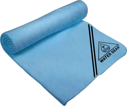 Water Gear Chamois Towel - Fast Absorbing and Great for Drying - Use After a Workout and Diving - for Men and Women - Multi-Use - Blue...