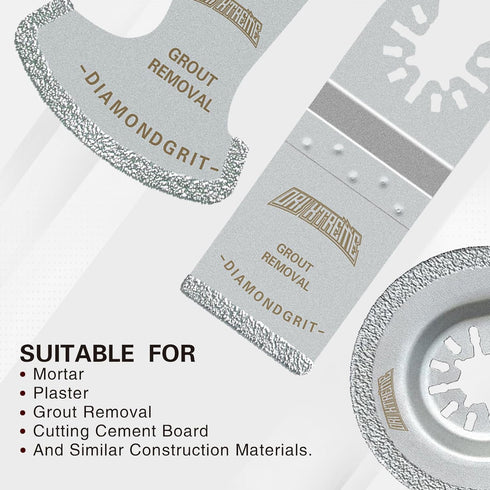 Diamond Oscillating Tool Blade Set, Multi Tool Mortar Cutting Saw Blades Precise for Grout Removal, 4-Pack...