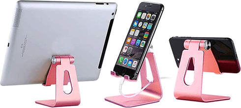 Cell Phone Tablet Stand Adjustable Multi-Angle Aluminum Non-Slip Dock Holder Cradle Charger Station Mount Foldable Portable Desktop Organizer Tabl...