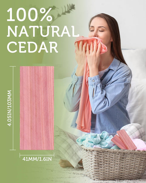 Cedar Blocks for Clothes Storage, Aromatic Scent Cedar Wood Planks for Closets, Kitchen Storage and Drawers Freshener, 20 Pack...
