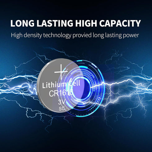 5 Pack CR1616 Battery for Car Remote, Long-lasting 3V Lithium CR 1616 Battery Equivalent...