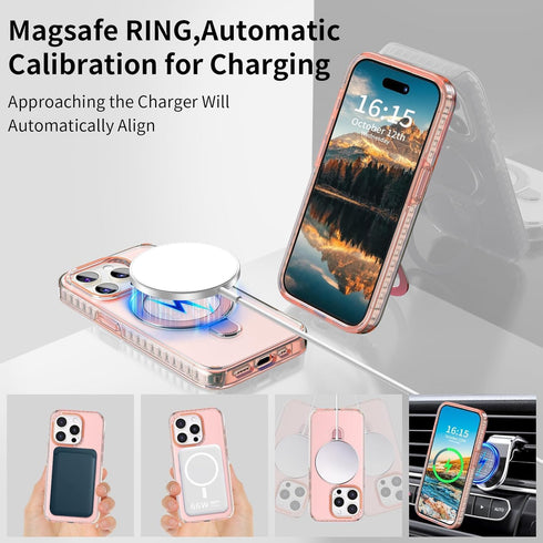 Designed for iPhone 14 Pro Max Magnetic Case with Stand,Compatible with MagSafe,14 Pro Max iPhone Case,Dual Layer Phone Case[Military Drop Protect...