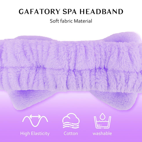 6Pcs Purple Sponge Spa Headbands for Women Wristbands Hair Scrunchies Set Makeup Headband for Facewash Skincare Soft Mother Gift with Daughter Gif...